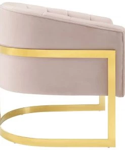 Modway Esteem Vertical Channel Tufted Performance Velvet Accent Armchair Pink