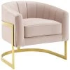 Modway Esteem Vertical Channel Tufted Performance Velvet Accent Armchair Pink