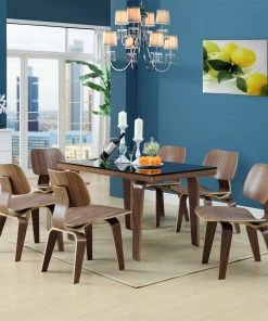 Modway Fathom Dining Chairs Set Of 6 Walnut
