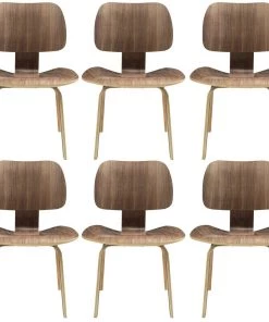 Modway Fathom Dining Chairs Set Of 6 Walnut