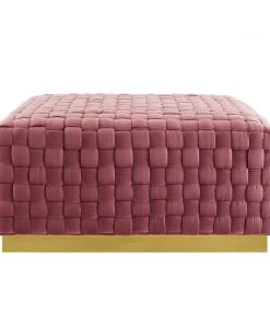 Modway Ottomans Florence Square Performance Velvet Ottoman Dusty Rose
