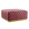 Modway Ottomans Florence Square Performance Velvet Ottoman Dusty Rose
