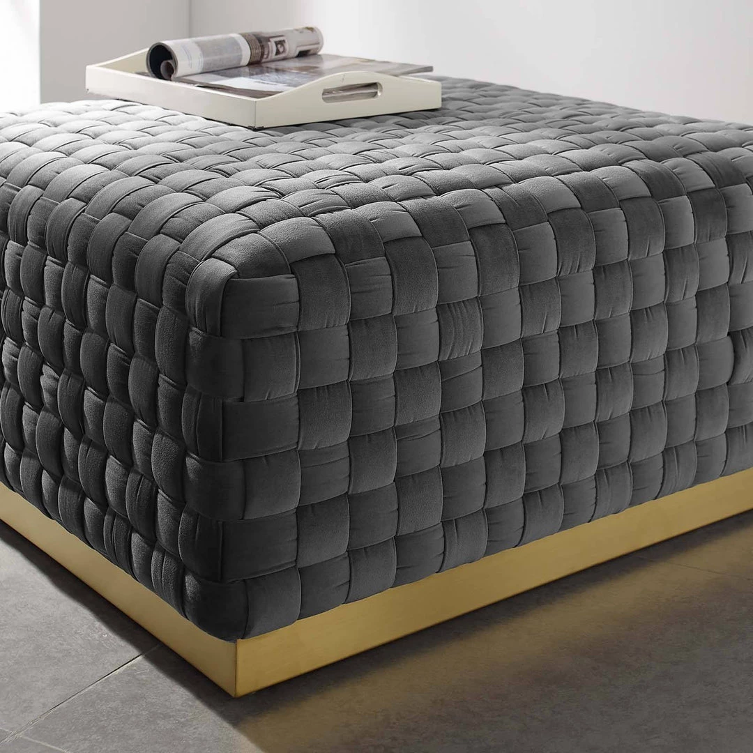 Modway Florence Square Performance Velvet Ottoman Gray Ottomans 5 Modway Florence Square Performance Velvet Ottoman Gray Ottomans