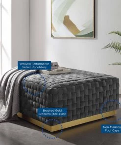 Modway Florence Square Performance Velvet Ottoman Gray Ottomans 13 Modway Florence Square Performance Velvet Ottoman Gray Ottomans