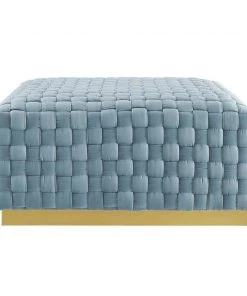 Modway Ottomans Florence Square Performance Velvet Ottoman Light Blue