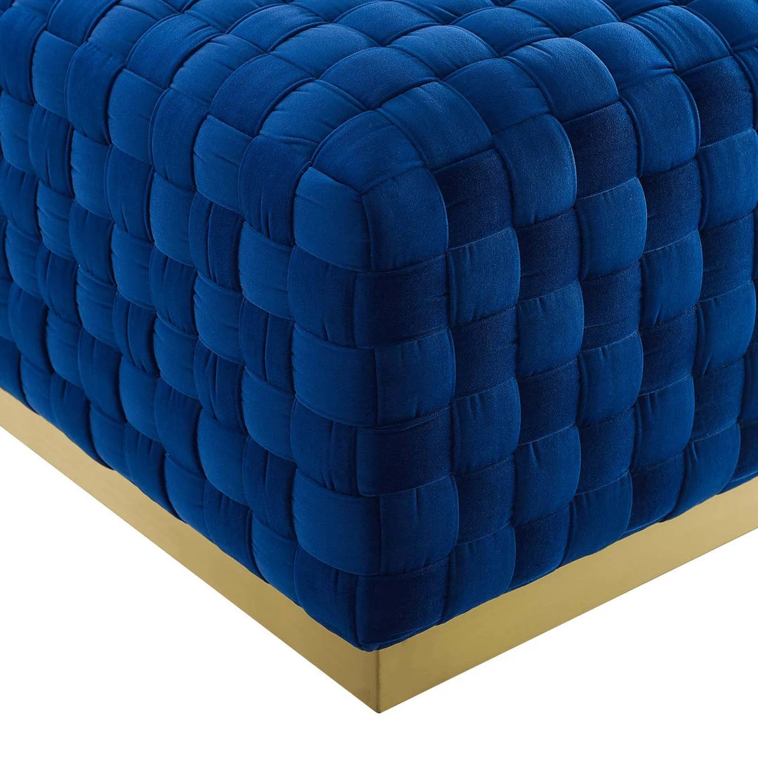 Modway Florence Square Performance Velvet Ottoman Navy 4 Modway Florence Square Performance Velvet Ottoman Navy