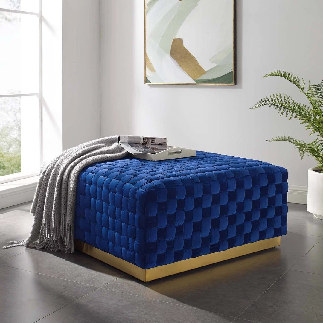 Modway Florence Square Performance Velvet Ottoman Navy 7 Modway Florence Square Performance Velvet Ottoman Navy