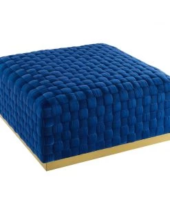 Modway Florence Square Performance Velvet Ottoman Navy