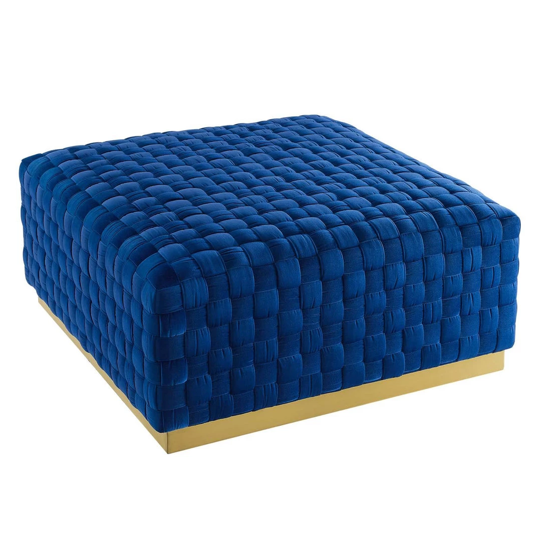 Modway Florence Square Performance Velvet Ottoman Navy 2 Modway Florence Square Performance Velvet Ottoman Navy