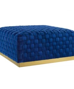 Modway Florence Square Performance Velvet Ottoman Navy
