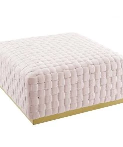 Modway Florence Square Performance Velvet Ottoman Pink Ottomans