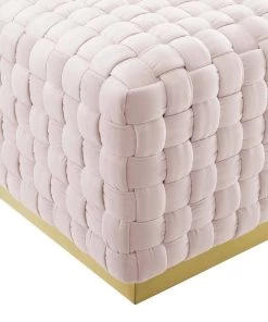 Modway Florence Square Performance Velvet Ottoman Pink Ottomans