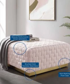 Modway Florence Square Performance Velvet Ottoman Pink Ottomans