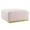 Modway Florence Square Performance Velvet Ottoman Pink Ottomans