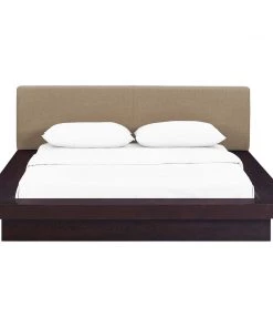 Modway Freja Queen Fabric Platform Bed Cappuccino Latte