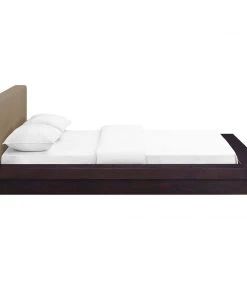 Modway Freja Queen Fabric Platform Bed Cappuccino Latte