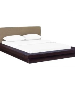 Modway Freja Queen Fabric Platform Bed Cappuccino Latte