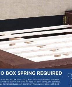 Modway Beds Freja Queen Fabric Platform Bed Walnut Beige