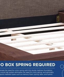 Modway Beds Freja Queen Fabric Platform Bed Walnut Brown