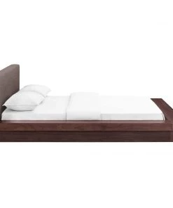 Modway Beds Freja Queen Fabric Platform Bed Walnut Brown