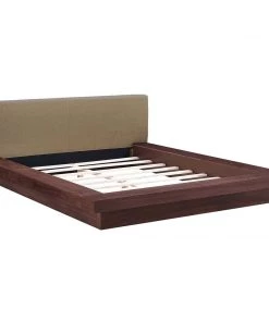 Modway Beds Freja Queen Fabric Platform Bed Walnut Latte
