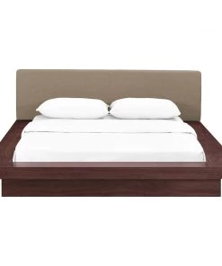 Modway Beds Freja Queen Fabric Platform Bed Walnut Latte 11 Modway Beds Freja Queen Fabric Platform Bed Walnut Latte