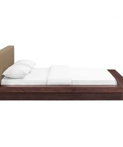 Modway Beds Freja Queen Fabric Platform Bed Walnut Latte 10 Modway Beds Freja Queen Fabric Platform Bed Walnut Latte