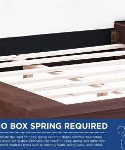 Modway Freja Queen Vinyl Platform Bed Walnut White