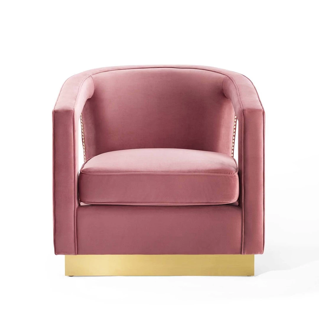 Modway Frolick Performance Velvet Armchair Dusty Rose 5 Modway Frolick Performance Velvet Armchair Dusty Rose