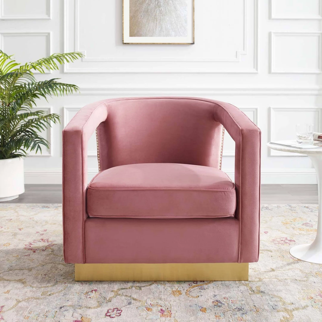 Modway Frolick Performance Velvet Armchair Dusty Rose 8 Modway Frolick Performance Velvet Armchair Dusty Rose