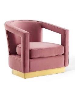 Modway Frolick Performance Velvet Armchair Dusty Rose