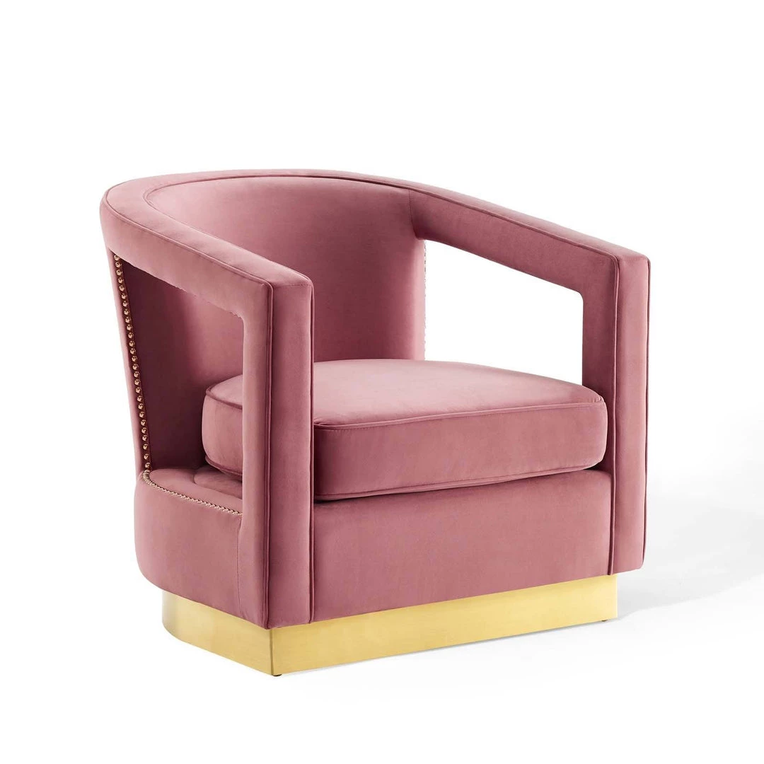 Modway Frolick Performance Velvet Armchair Dusty Rose 1 Modway Frolick Performance Velvet Armchair Dusty Rose