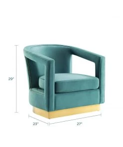 Modway Frolick Performance Velvet Armchair Mint Armchairs