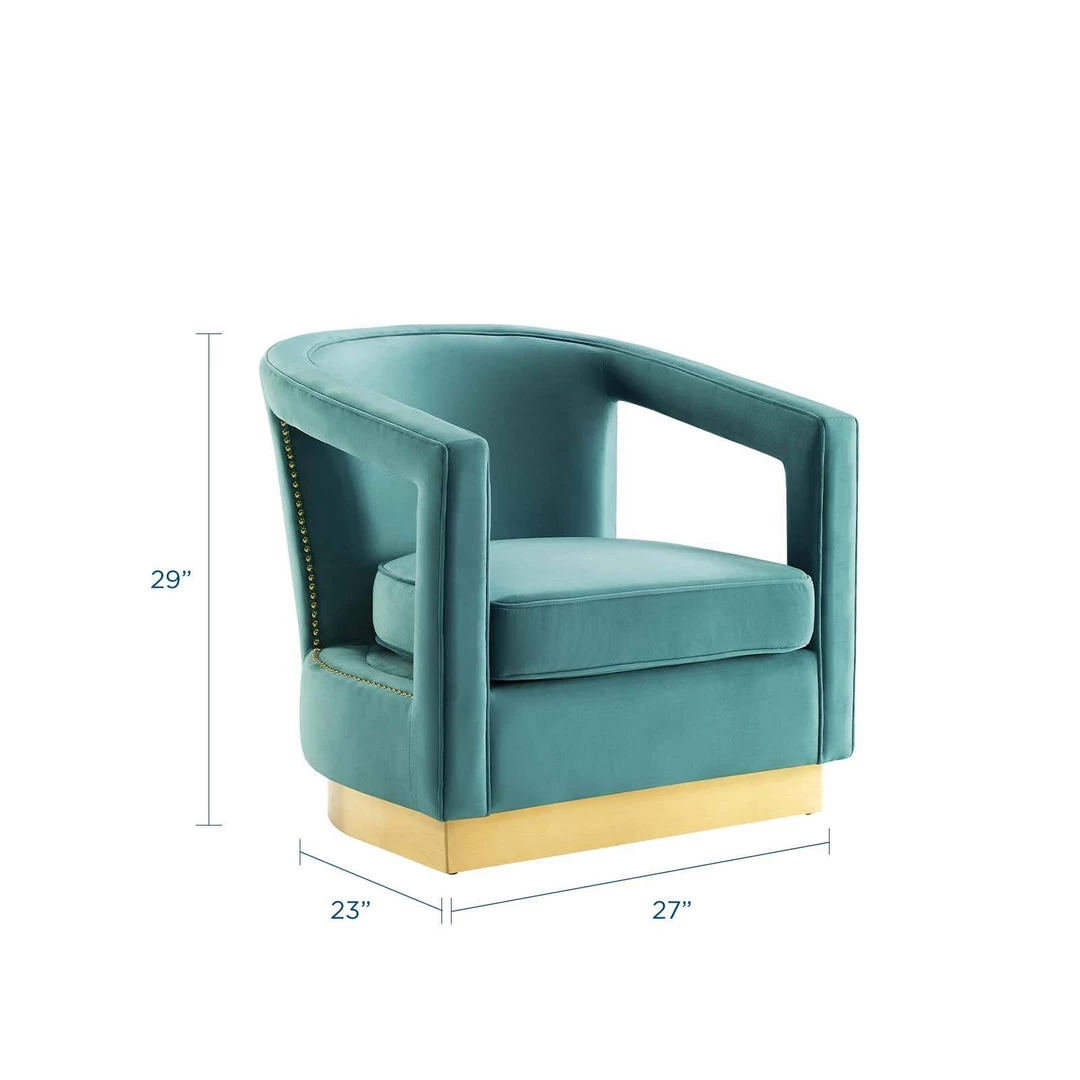 Modway Frolick Performance Velvet Armchair Mint Armchairs 2 Modway Frolick Performance Velvet Armchair Mint Armchairs