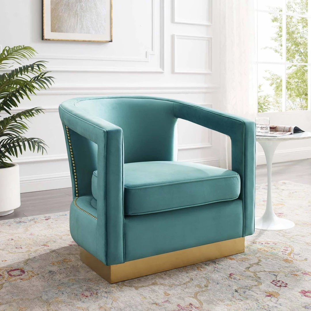 Modway Frolick Performance Velvet Armchair Mint Armchairs 9 Modway Frolick Performance Velvet Armchair Mint Armchairs