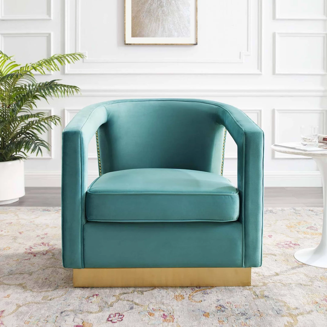 Modway Frolick Performance Velvet Armchair Mint Armchairs 8 Modway Frolick Performance Velvet Armchair Mint Armchairs