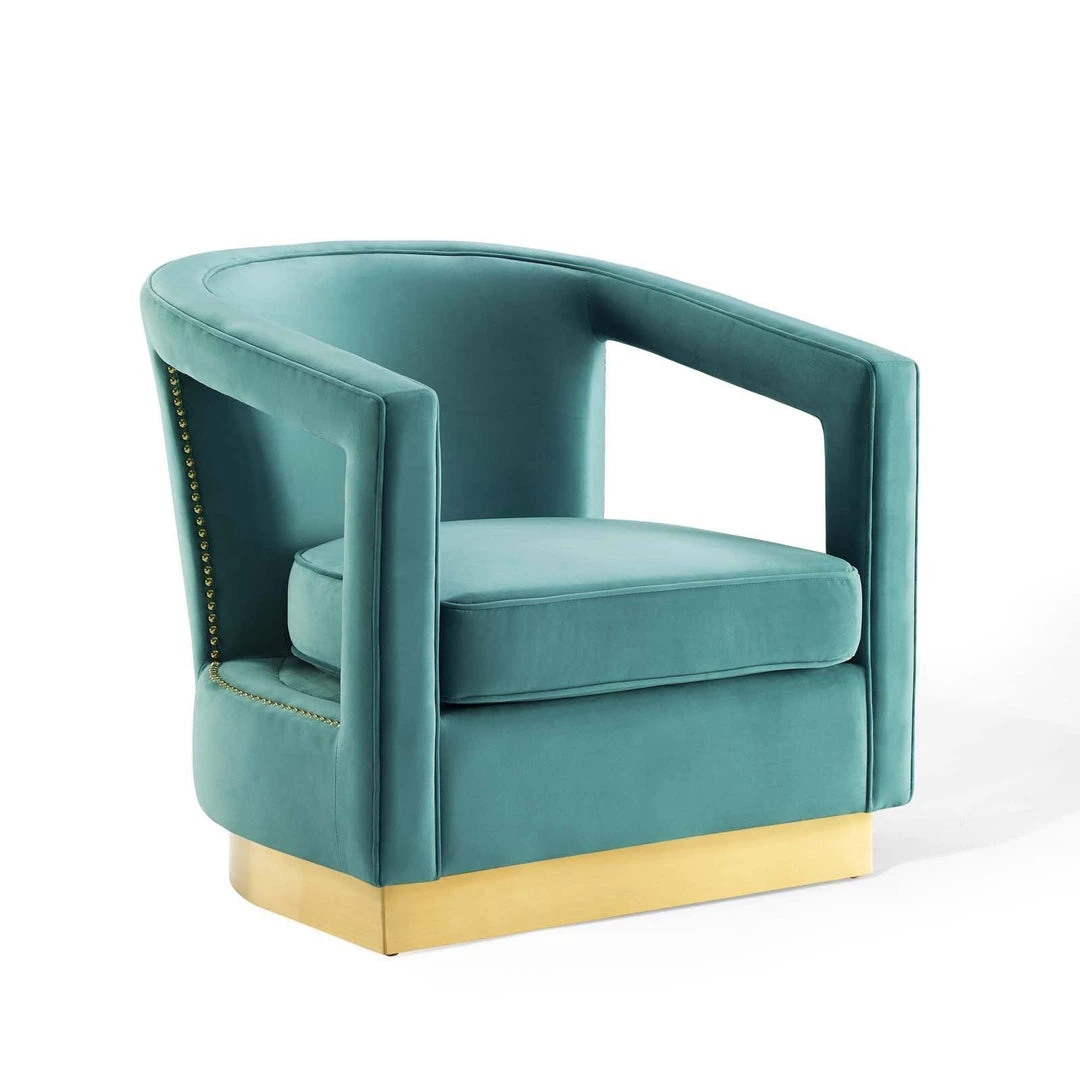 Modway Frolick Performance Velvet Armchair Mint Armchairs 1 Modway Frolick Performance Velvet Armchair Mint Armchairs