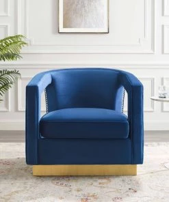 Modway Frolick Performance Velvet Armchair Navy