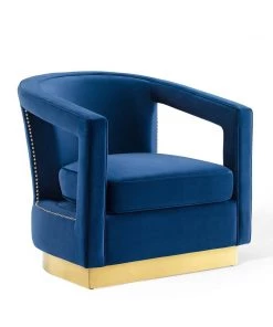 Modway Frolick Performance Velvet Armchair Navy