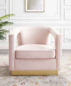 Modway Frolick Performance Velvet Armchair Pink Armchairs