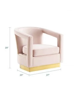 Modway Frolick Performance Velvet Armchair Pink Armchairs