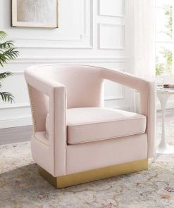 Modway Frolick Performance Velvet Armchair Pink Armchairs