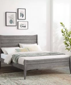 Modway Georgia King Wood Platform Bed Gray Beds
