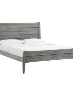 Modway Georgia King Wood Platform Bed Gray Beds