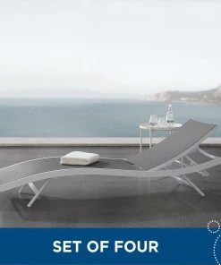 Modway Glimpse Outdoor Patio Mesh Chaise Lounge Set Of 4 Lounge Chair Outdoor 19 Modway Glimpse Outdoor Patio Mesh Chaise Lounge Set Of 4 Lounge Chair Outdoor