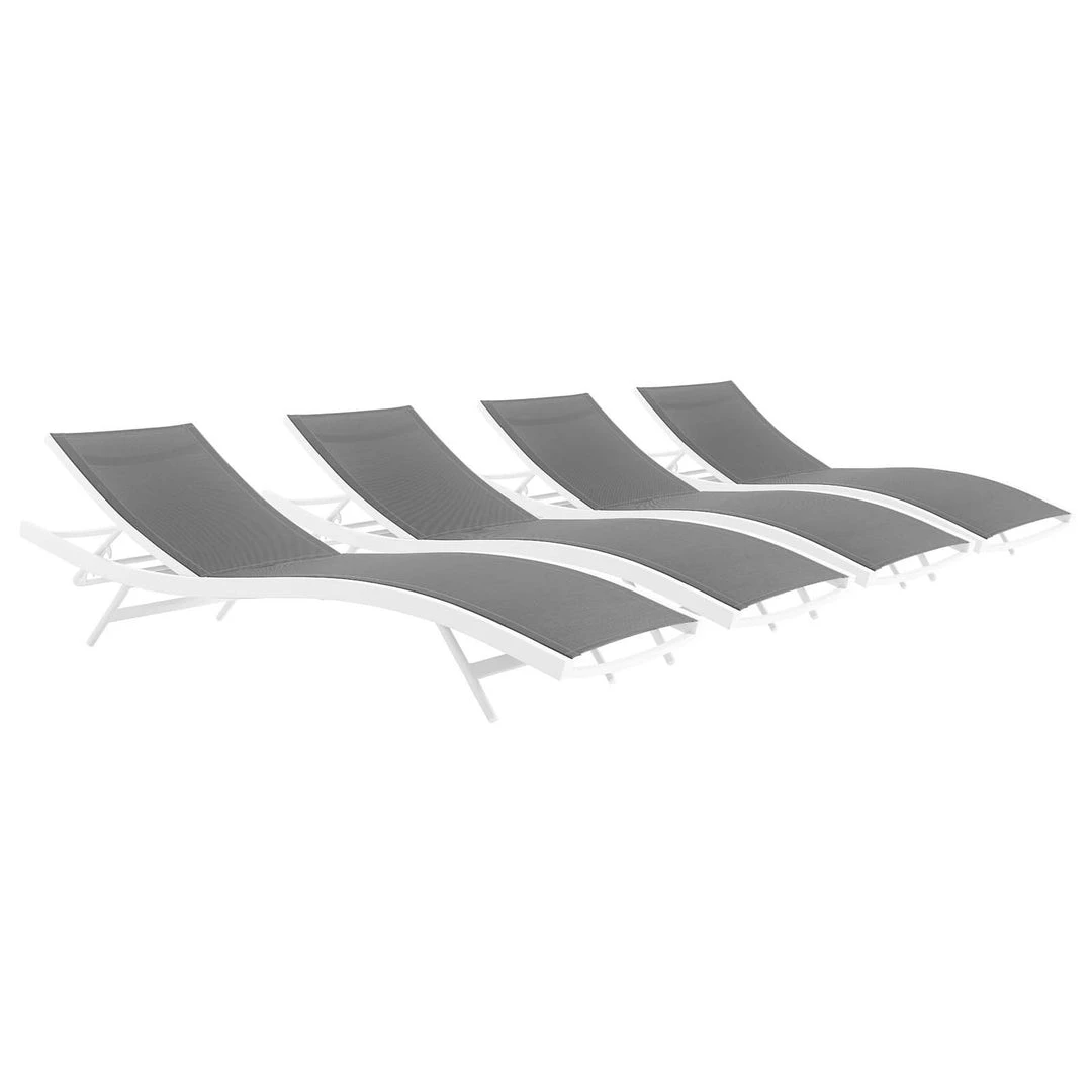 Modway Glimpse Outdoor Patio Mesh Chaise Lounge Set Of 4 Lounge Chair Outdoor 1 Modway Glimpse Outdoor Patio Mesh Chaise Lounge Set Of 4 Lounge Chair Outdoor