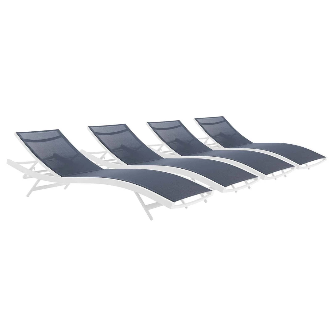 Modway Glimpse Outdoor Patio Mesh Chaise Lounge Set Of 4 Lounge Chair Outdoor 6 Modway Glimpse Outdoor Patio Mesh Chaise Lounge Set Of 4 Lounge Chair Outdoor