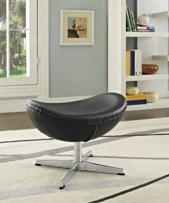 Modway Glove Leather Ottoman Black Ottomans