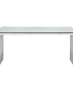 Modway Dining Tables Gridiron Stainless Steel Rectangle Dining Table Silver