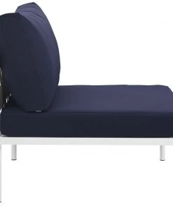 Modway Outdoor Sectional Harmony Armless Outdoor Patio Aluminum Chair White Navy